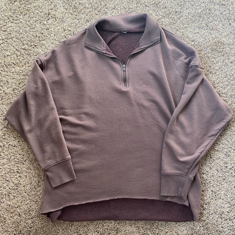 Aerie Brown Quarter Zip pullover
